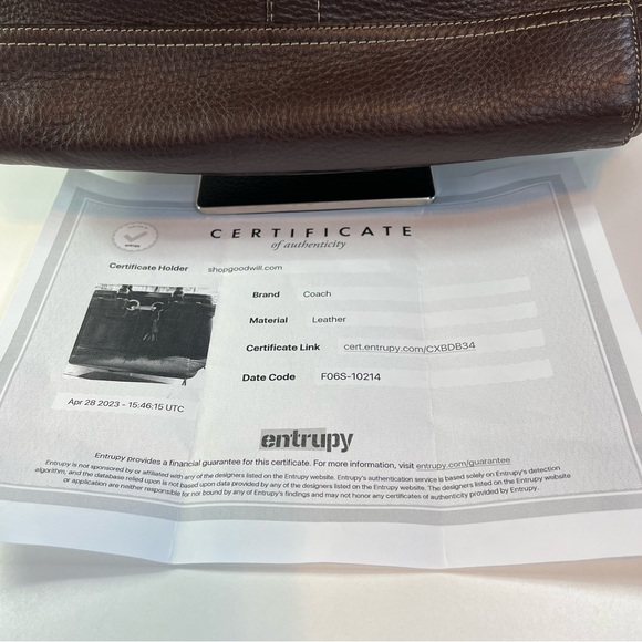 Coach Hampton Book Tote in Dark Brown Pebbled Leather - Picture 11 of 11